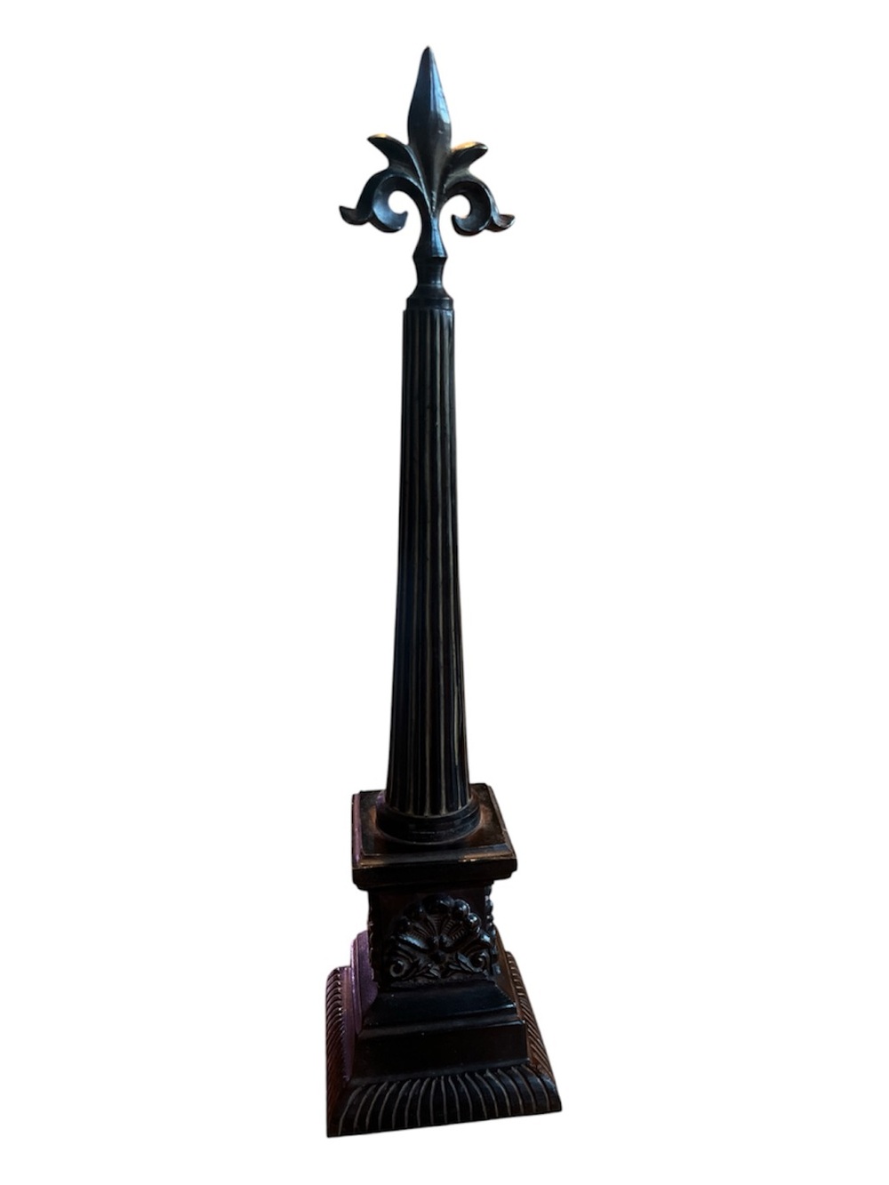 Vintage Black Fleur-de-Lis Obelisk Accent Sculpture by The Bombay Company